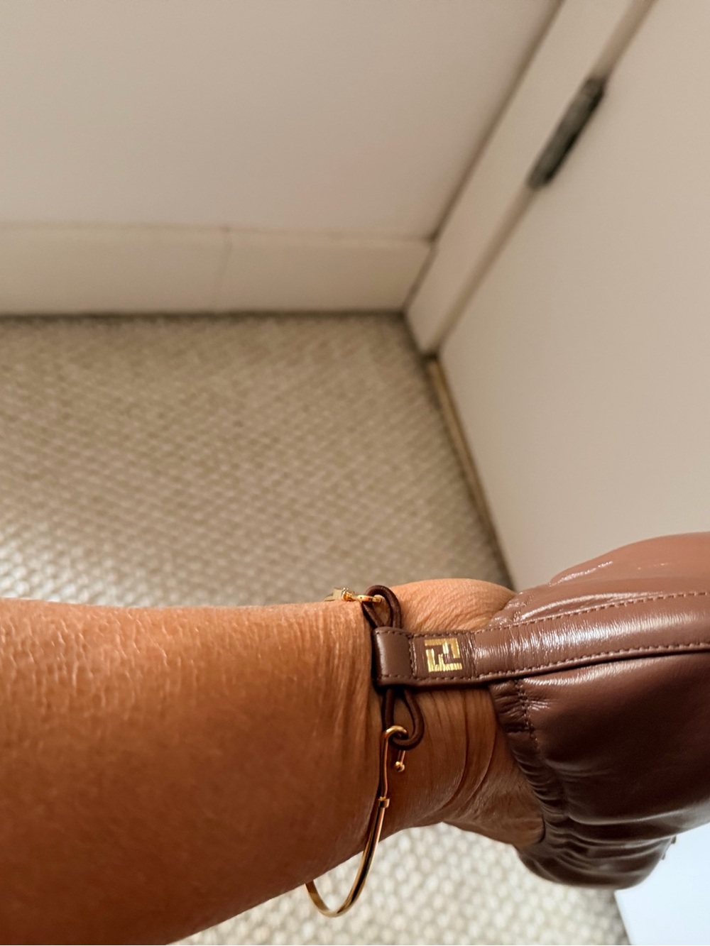 NWT Fendi Brown Leather Elastic-Top Ballet Flats - Picture 12 of 12